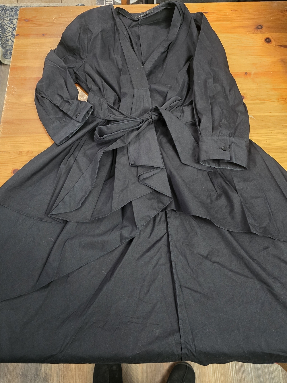 Zara Black Wrap Tie Blazer Jacket